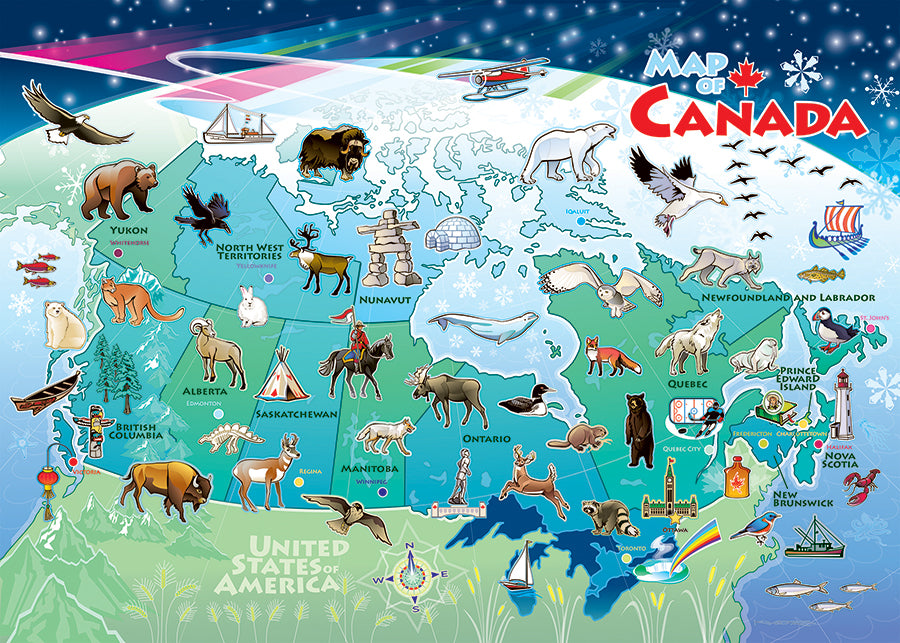 Canada Map (tray) 35 piece | 58894 | Cobble Hill Puzzles Official Website